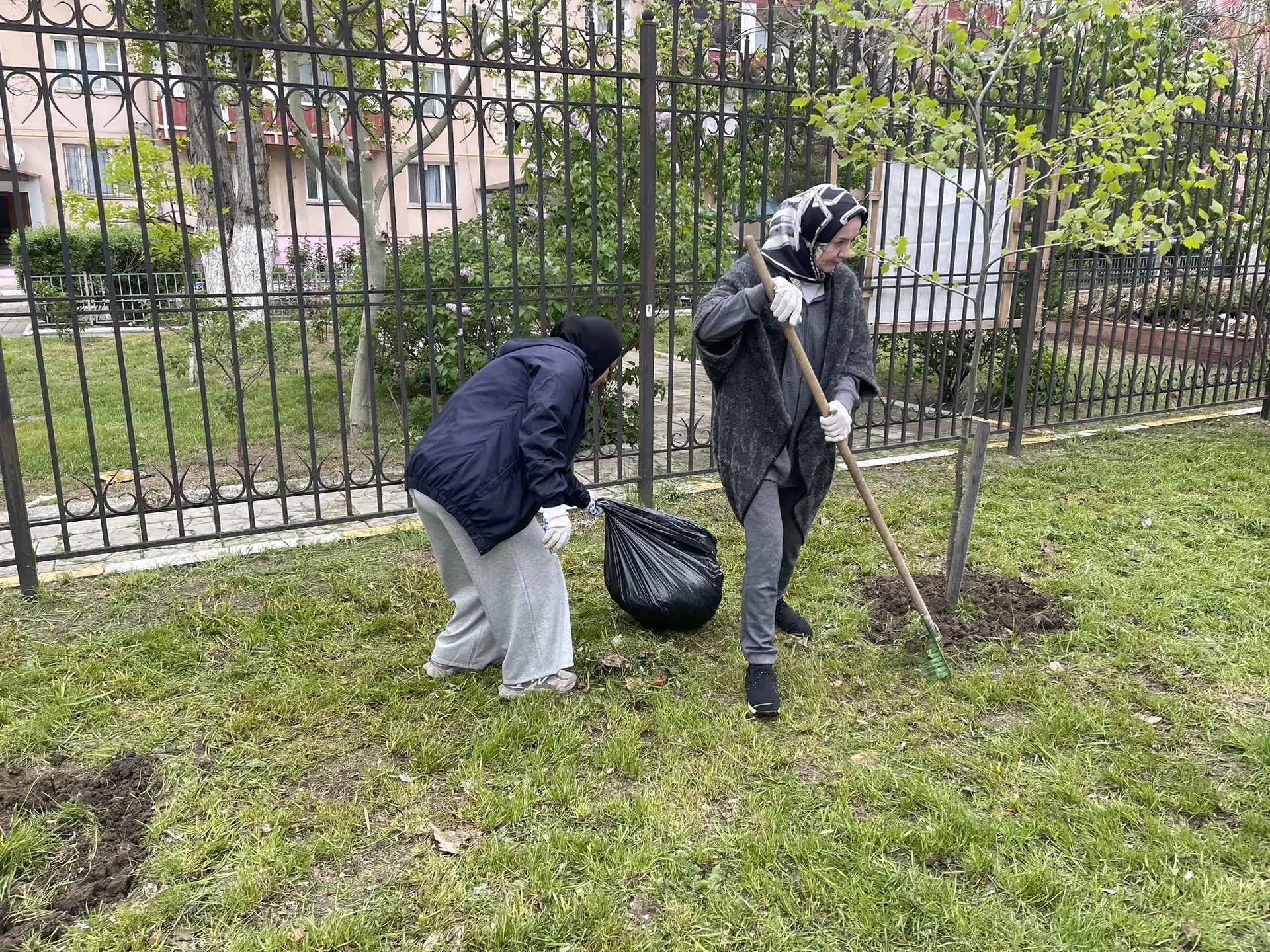 Собрали всю скошенную траву